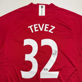 Autographed/Signed Carlos Tevez Manchester United Red Jersey Beckett COA
