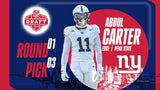 Abdul Carter Signed New York Giants Jersey (Authentic Ink) #3 Overall Pick 2025