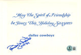 Randy White Autographed/Signed Dallas Cowboys Christmas Card Beckett 57236
