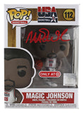 Lakers Magic Johnson Signed USA #112 Funko Pop Vinyl Figure w/ Red Sig BAS Wit