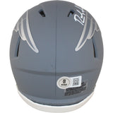 Randy Moss Autographed New England Patriots Slate Mini Helmet Beckett 53649