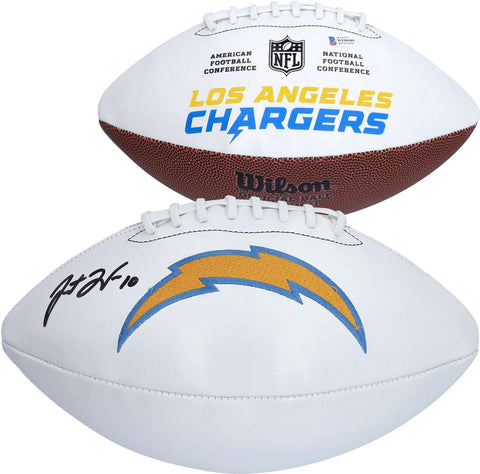 Justin Herbert Los Angeles Chargers Autographed Wilson White Panel Football