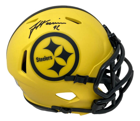 James Harrison Signed Pittsburgh Steelers Rave Mini Speed Helmet BAS