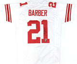 Tiki Barber Autographed White Pro Style Jersey - Beckett W Hologram *Black