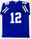 Roger Staubach Autographed Blue Pro Style Jersey - Beckett W Auth *1