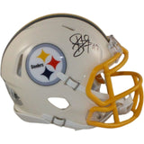 Troy Polamalu Autographed Pittsburgh Steelers Retro Mini Helmet Beckett 56182