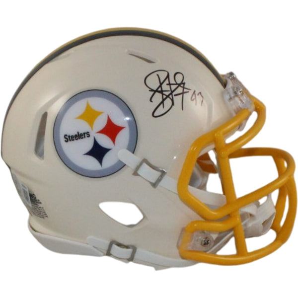 Troy Polamalu Autographed Pittsburgh Steelers Retro Mini Helmet Beckett 56182