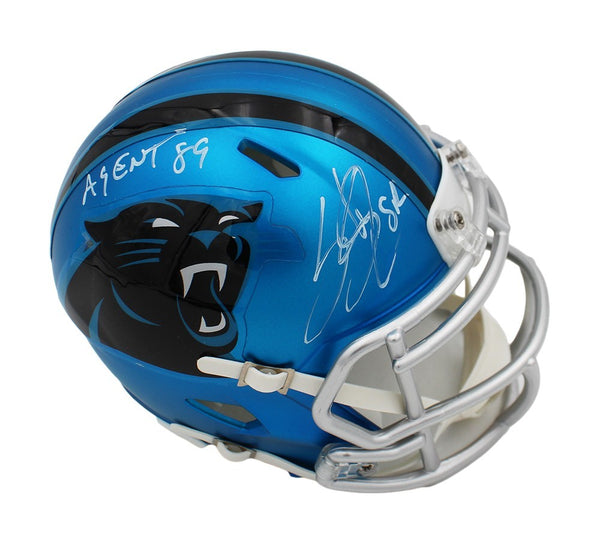Steve Smith Sr Signed Carolina Panthers Speed Blaze NFL Mini Helmet - Agent 89