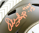 Warren Sapp Signed Buccaneers Salute to Service Speed Mini Helmet w/HOF-BeckettW