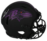 Ed Reed Autographed Ravens 'Eclipse' Authentic Speed Helmet Beckett
