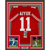 FRAMED Autographed/Signed BRANDON AIYUK 33x42 San Francisco Red Jersey JSA COA