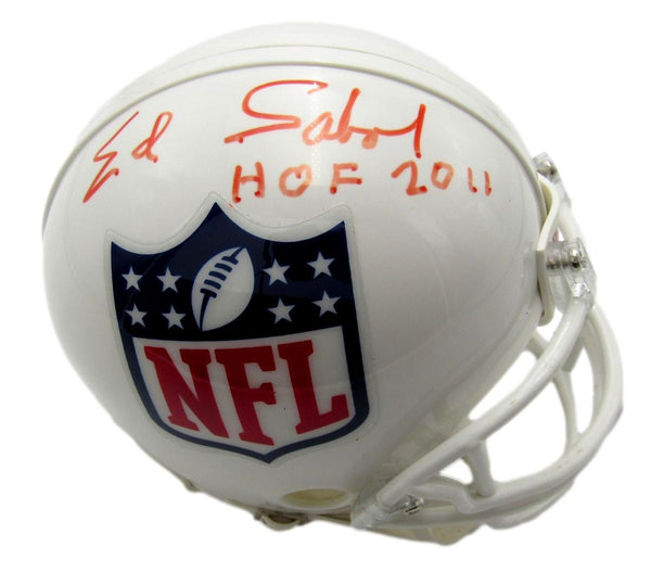 Ed Sabol HOF NFL Films Founder Autographed/Signed Mini Helmet JSA 201580