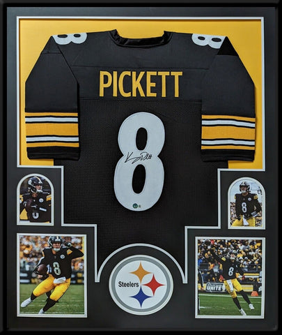 FRAMED PITTSBURGH STEELERS KENNY PICKETT AUTOGRAPHED SIGNED JERSEY BECKETT HOLO
