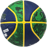 JOHN STOCKTON AUTOGRAPHED BLUE & GREEN TIE-DYE JAZZ BASKETBALL BECKETT 224369