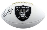 Raiders Howie Long Authentic Signed White Panel Logo Football BAS Witnessed