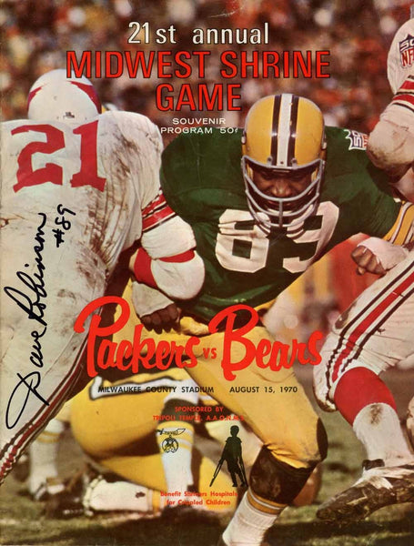 Dave Robinson Signed Magazine Green Bay Packers 1970 Shrine Game BAS 50719