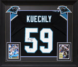 Luke Kuechly Authentic Signed Black Pro Style Framed Jersey Autographed BAS Wit