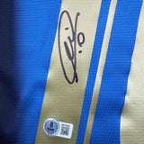 Autographed/Signed Francesco Totti Italy Blue Soccer Futbol Jersey Beckett COA