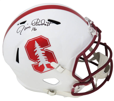 Jim Plunkett Signed Stanford Cardinals Riddell Full Size Speed Replica Helmet
