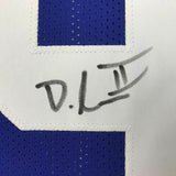 FRAMED Autographed/Signed DEXTER LAWRENCE 33x42 New York Blue Jersey JSA COA