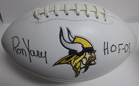 Vikings RON YARY Signed Minnesota Vikings White Panel Football AUTO - JSA