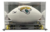 Travis Hunter Signed Jacksonville Jaguars Logo Football BAS w/ Case
