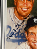 Duke Snider, Willie Mays, Mickey Mantle Autographed 8x10 Litho Framed PSA LOA