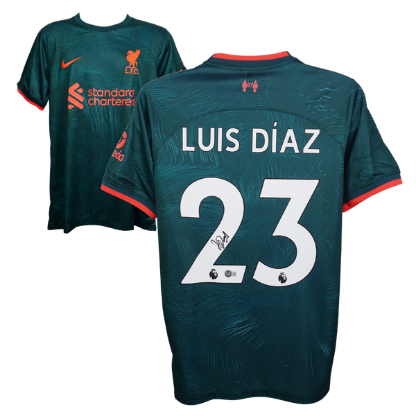 Luis Diaz Signed Liverpool FC Away Soccer Jersey #23 with Beckett COA