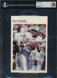 Ken Stabler Autographed 1982 Marketcom Mini Poster 8 Oilers Beckett 14613428