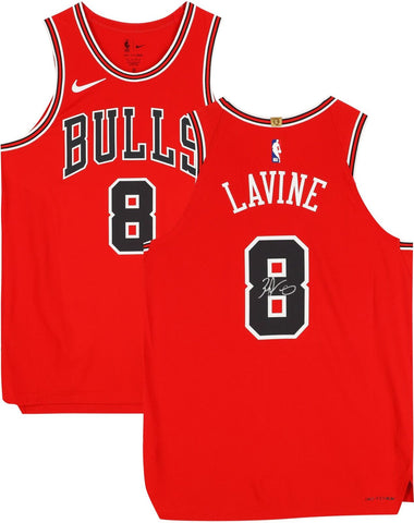 Zach LaVine Chicago Bulls Autographed Red Nike Icon Edition Authentic Jersey