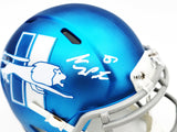 Sam LaPorta Auto Lions Flat Matte Blue 2023 Alternate Speed Mini Helmet Beckett