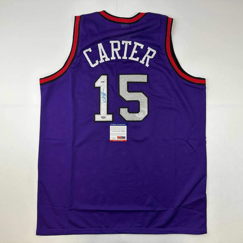 Autographed/Signed Vince Carter Toronto Purple Basketball Jersey PSA/DNA COA