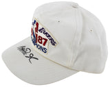 Lakers Magic Johnson Signed 1987 World Champions White Hat BAS Witness #W426873
