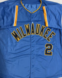 BRICE TURANG Signed Replica Brewers MLB MKE City Connect Jersey AUTO - BAS