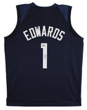 Anthony Edwards Authentic Signed Navy Blue Pro Style Jersey Autographed BAS