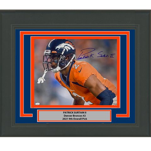 Framed Autographed/Signed Patrick Surtain II Denver Broncos 16x20 Photo JSA COA