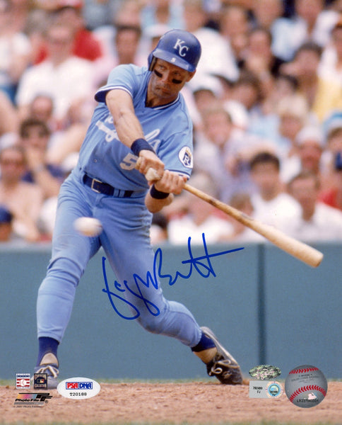 GEORGE BRETT AUTOGRAPHED KANSAS CITY ROYALS 8x10 PHOTO PSA/DNA