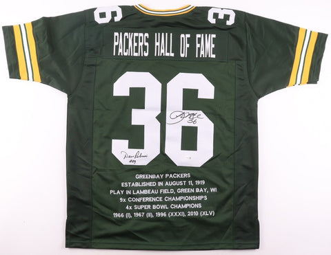Dave Robinson & LeRoy Butler Signed Team Highlight Stat Packers HOF Jersey (JSA)