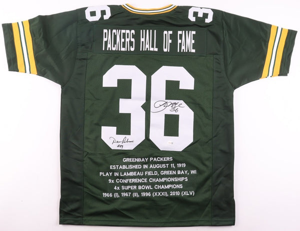 Dave Robinson & LeRoy Butler Signed Team Highlight Stat Packers HOF Jersey (JSA)