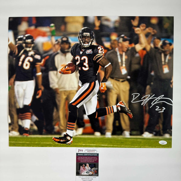 Autographed/Signed Devin Hester Chicago Bears 16x20 Football Photo JSA COA