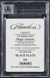 Magic Johnson "HOF 2002" Signed 2022 Panini PP Black #12 Card Auto 10 BAS Slab