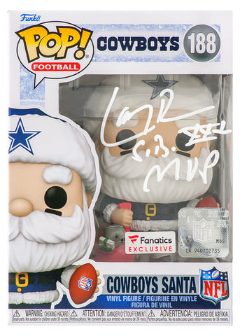 Larry Brown Signed Cowboys 'SANTA' Funko Pop Doll #188 w/SB XXX MVP - (SS COA)