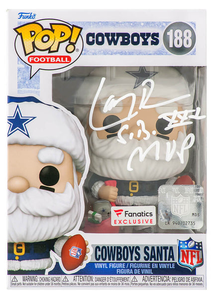 Larry Brown Signed Cowboys 'SANTA' Funko Pop Doll #188 w/SB XXX MVP - (SS COA)