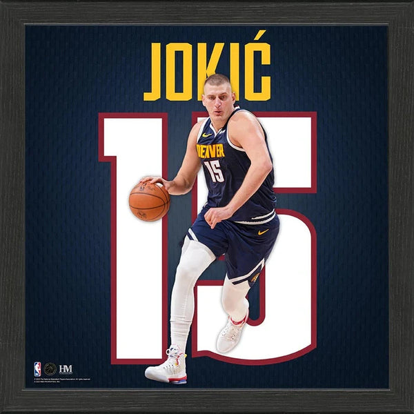 Nikola Jokic Impact Jersey Art Framed 13x13