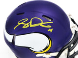 SAM DARNOLD AUTOGRAPHED VIKINGS PURPLE SPEED MINI HELMET BECKETT WITNESS 230255