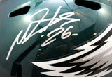Miles Sanders Autographed Eagles Full Size Speed Helmet - JSA W Auth *Silver