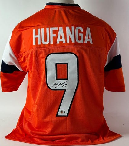 Talanoa Hufanga Autographed Custom Jersey (Orange) Beckett COA
