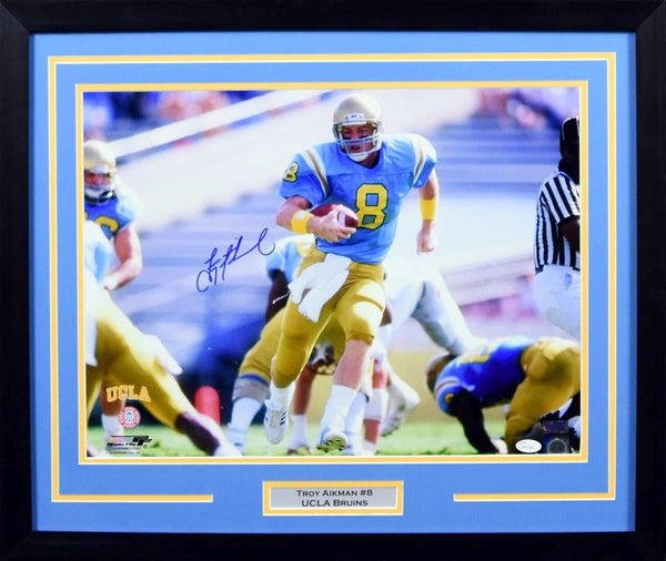 TROY AIKMAN AUTOGRAPHED UCLA BRUINS 16x20 FRAMED PHOTO JSA