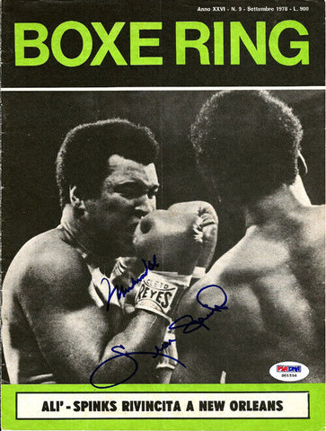 Muhammad Ali & Leon Spinks Autographed Signed Magazine Cover PSA/DNA #S01556