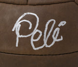 Pele Signed Full Size Vintage Brown Throwback Soccer Ball BAS